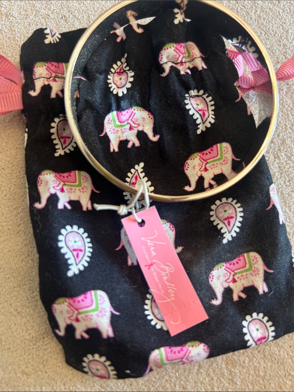 Vera Bradley Pink Elephant Bangle